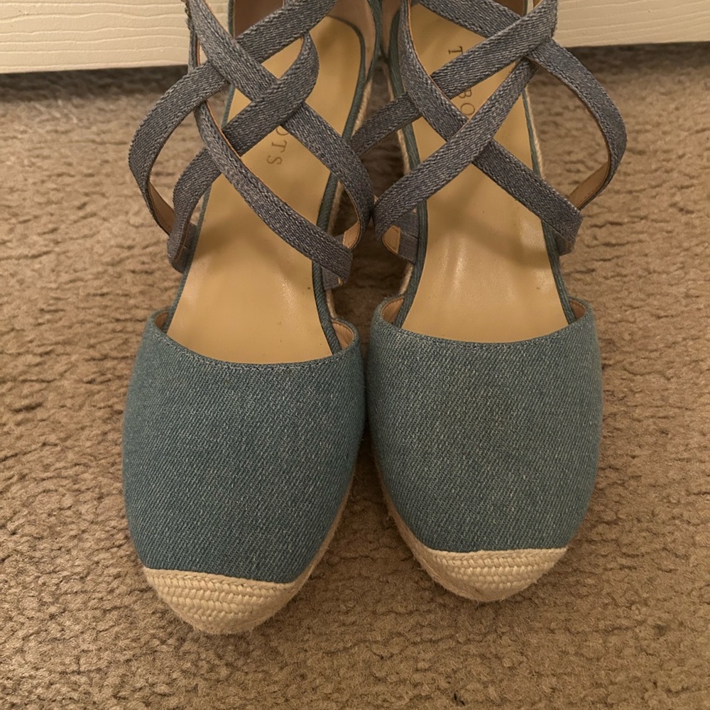 Stylish Blue Espadrille Wedges